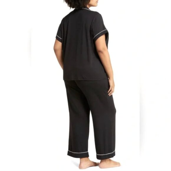 Nordstrom Moonlight Eco Knit Pajamas Black SZ 1X - Picture 2 of 6